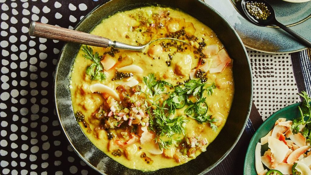 Soupe aux pois chiches à la noix de coco et au gingembre | Recette Cuisine