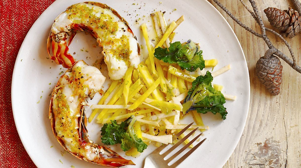 Queues de langouste au beurre d’agrumes rôties au four | Recette Cuisine