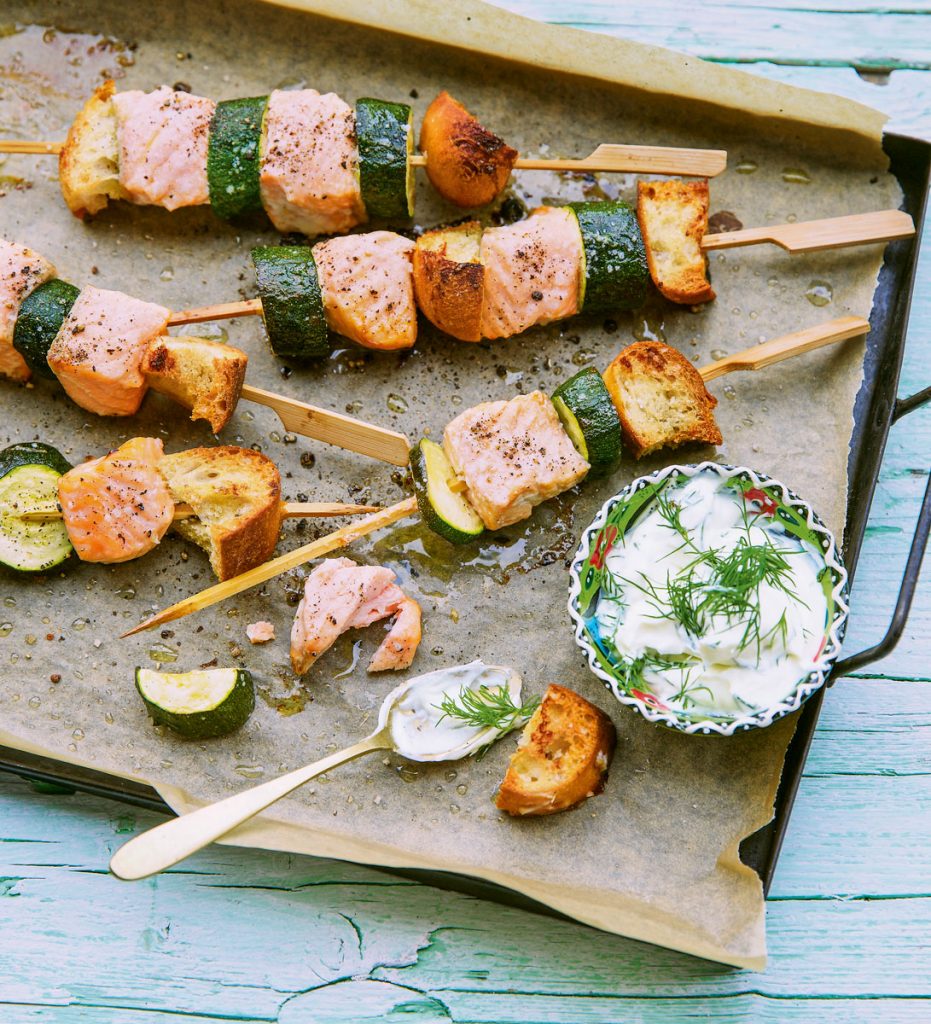 Brochettes de saumon et courgettes | Recette Cuisine Brochettes de saumon et courgettes | Recette Cuisine