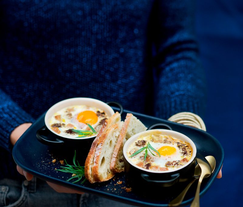 Oeufs cocotte aux morilles et foie gras Recette Cuisine