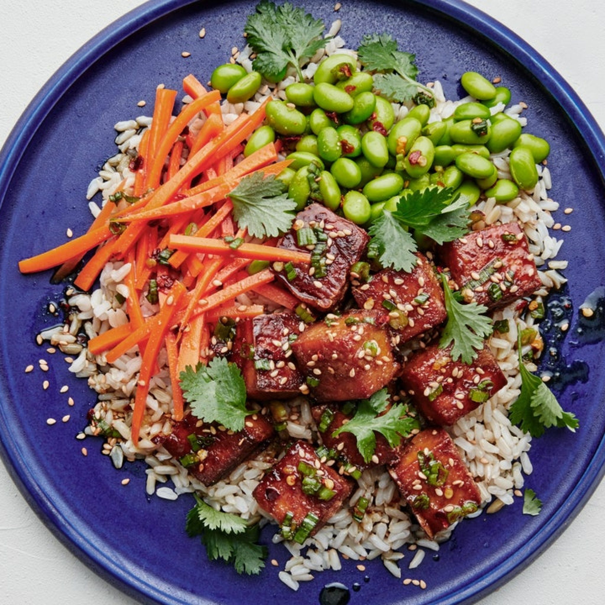 Tofu avec riz et vinaigrette misoérable Recette Cuisine