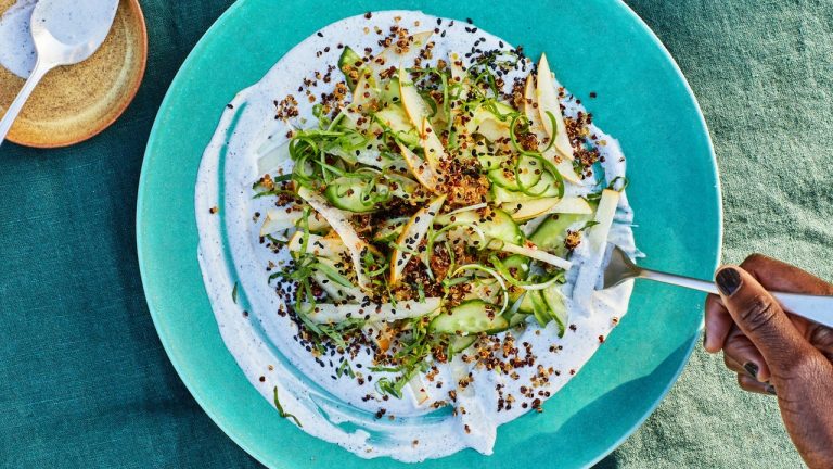 Salade de poires asiatiques et shiso au quinoa
