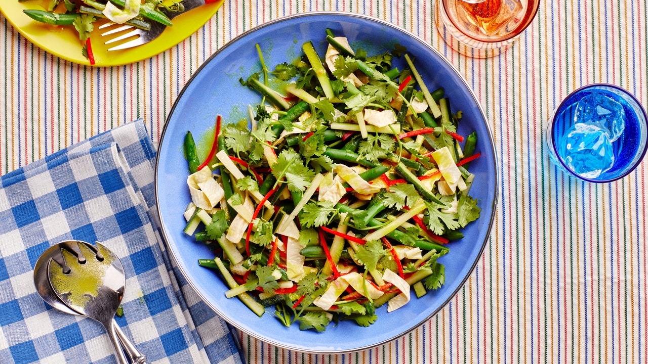 Salade Yuba Avec Vinaigrette À La Moutarde Piquante Et Au Miel
