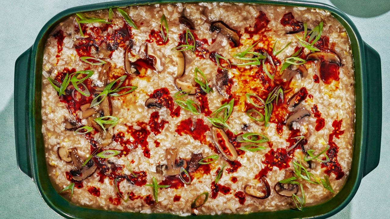 Baked Mushroom-Rice Porridge
