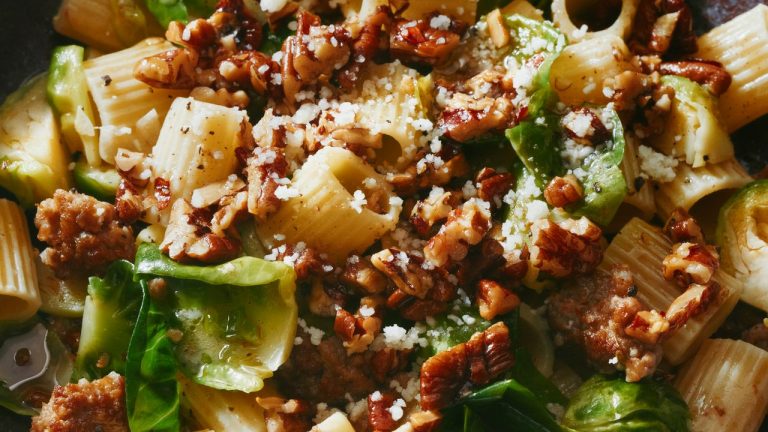 Pâtes aux choux de Bruxelles