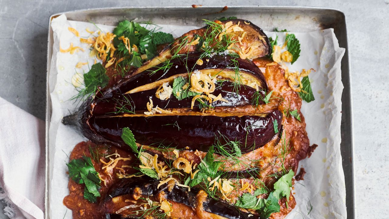 Aubergines rôties à la sauce satay