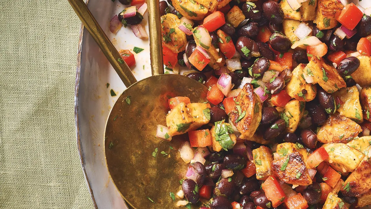 Salade de plantains et haricots noirs