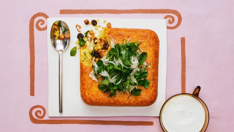 Tachin de pois chiches avec salade d'herbes
