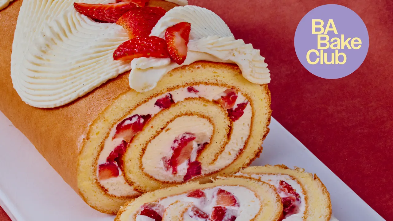 Rouleau de shortcake aux fraises