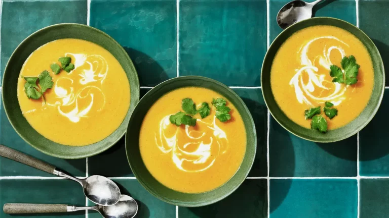 Soupe de courge jaune au curry