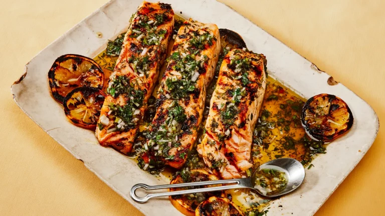 Saumon grillé à l'aneth chimichurri