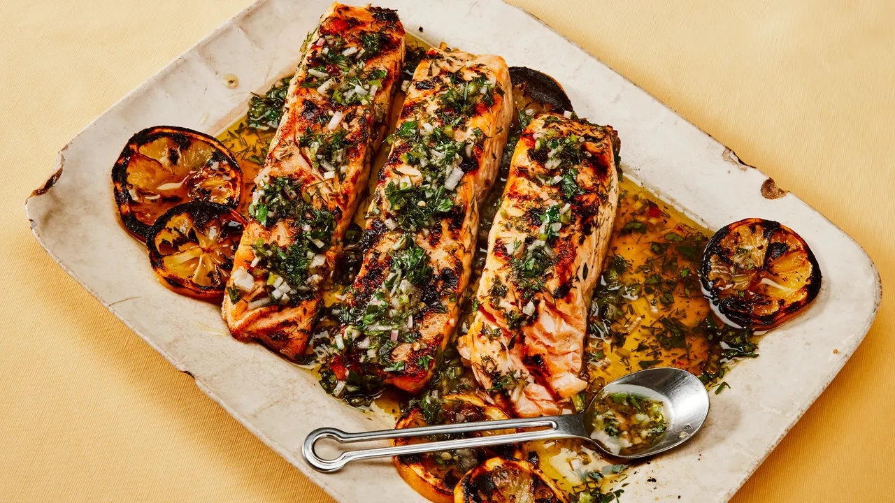 Saumon grillé à l'aneth chimichurri